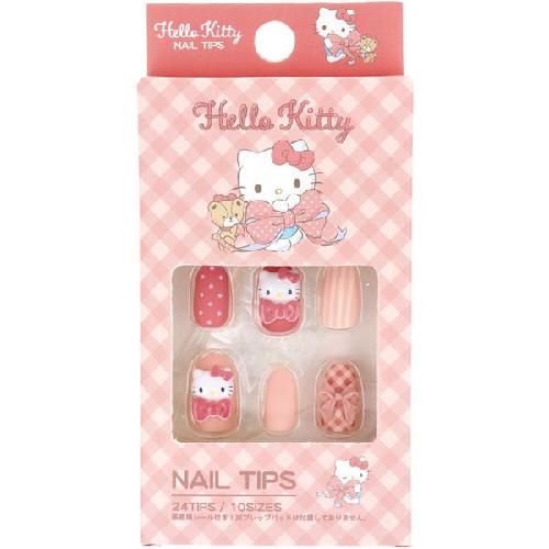Santan Hello Kitty Check Nail Chip 24 Pieces
