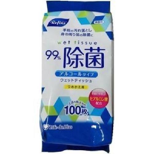 Refine Alcohol Disinfectant Wet Wipe Refill LD103 100 Sheets